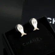 Chanel Unique Fish Stud Earrings