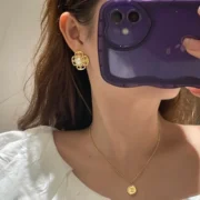 Chanel Elegant Gold Flower Earrings & Necklace Set