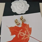 Chanel Sparkly Gold Hoop Earrings