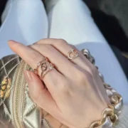 Chanel Elegant Gold Quilted Bracelet