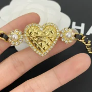 Chanel Sparkling Heart Bracelet w/ Pearls