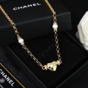Chanel Gorgeous Heart Pendant Necklace with Pearls