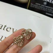 Chanel Exquisite Heart Stud Earrings with Pearls