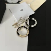 Chanel Delicate Hoop Earrings with Accents