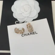 Chanel Glamorous Hoop Earrings with Crystals