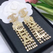 Chanel Dazzling Long Crystal Earrings