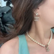 Chanel Stunning Pearl Earrings and Necklace Set