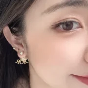 Chanel Fashionable Pearl Earrings with Logo