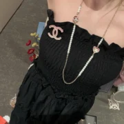 Chanel Romantic Pearl Heart Chain Necklace