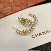 Chanel Adorable Pearl Hoop Earrings