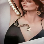 Chanel Elegant Pearl & Chain Necklace with CC Charm