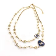Chanel Romantic Pearl & Chain Necklace with Heart