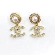 Chanel Fancy Pearl and Crystal CC Logo Earrings
