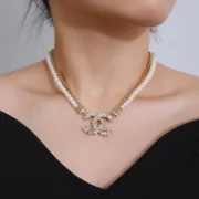 Chanel Graceful Pearl and Crystal CC Necklace