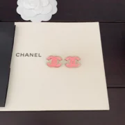 Chanel Pretty Pink CC Stud Earrings