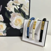 Chanel Elegant Polka Dot Pearl Headband Set