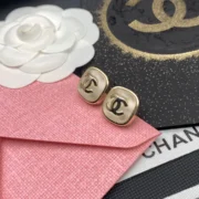Chanel Classic Square CC Stud Earrings
