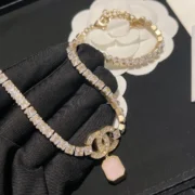 Chanel Shining Tennis Crystal & Pink Stone Bracelet
