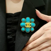 Chanel Stunning Turquoise Flower Brooch