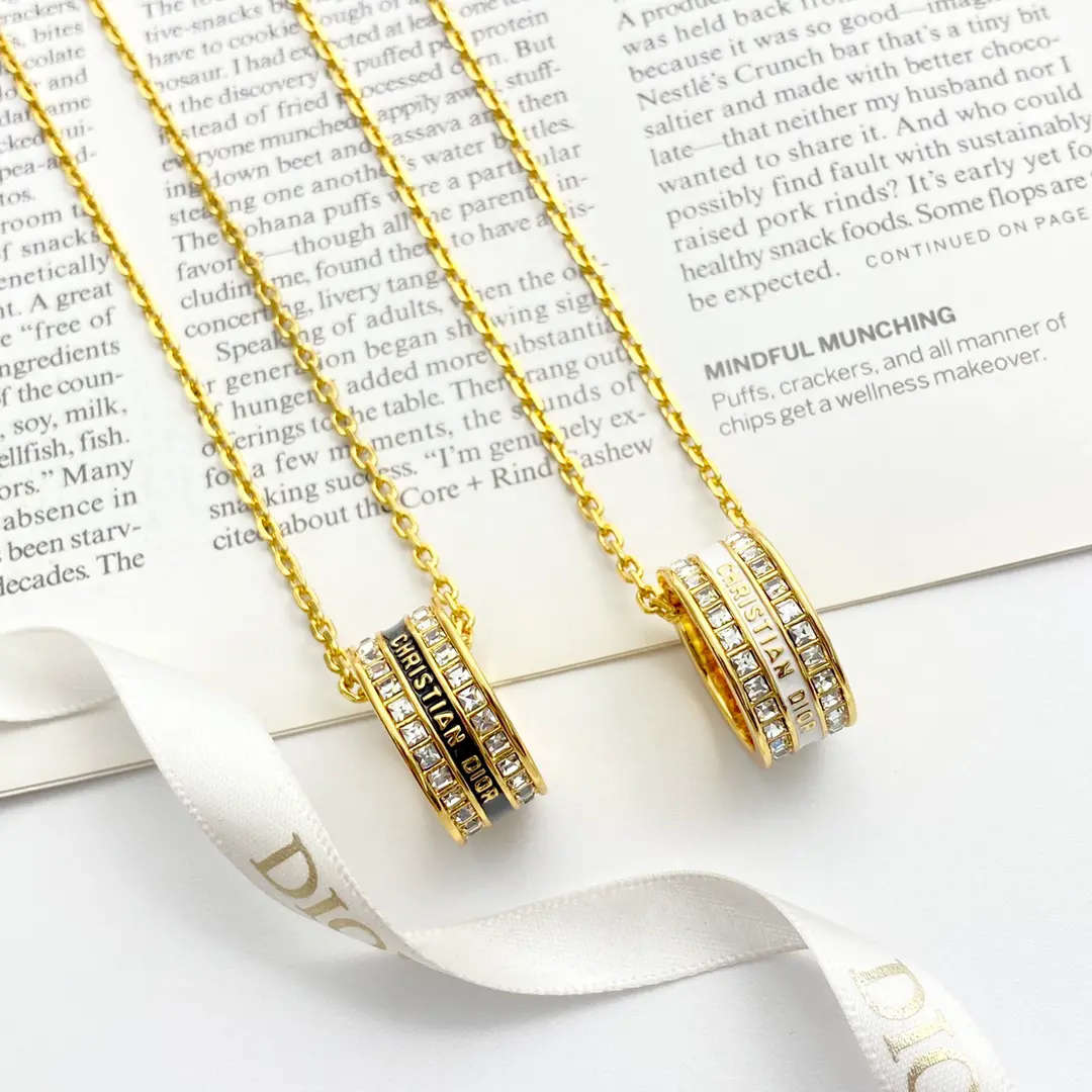 Christian Dior Magnificent Gold Chain Necklace w/ Crystals