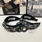 Christian Dior Unique Headband - Black & Blue Patterned
