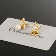 Christian Dior Sparkling Star & Pearl Stud Earrings