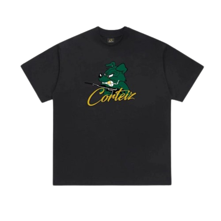 Corteiz Edgy Black Graphic T - Shirt
