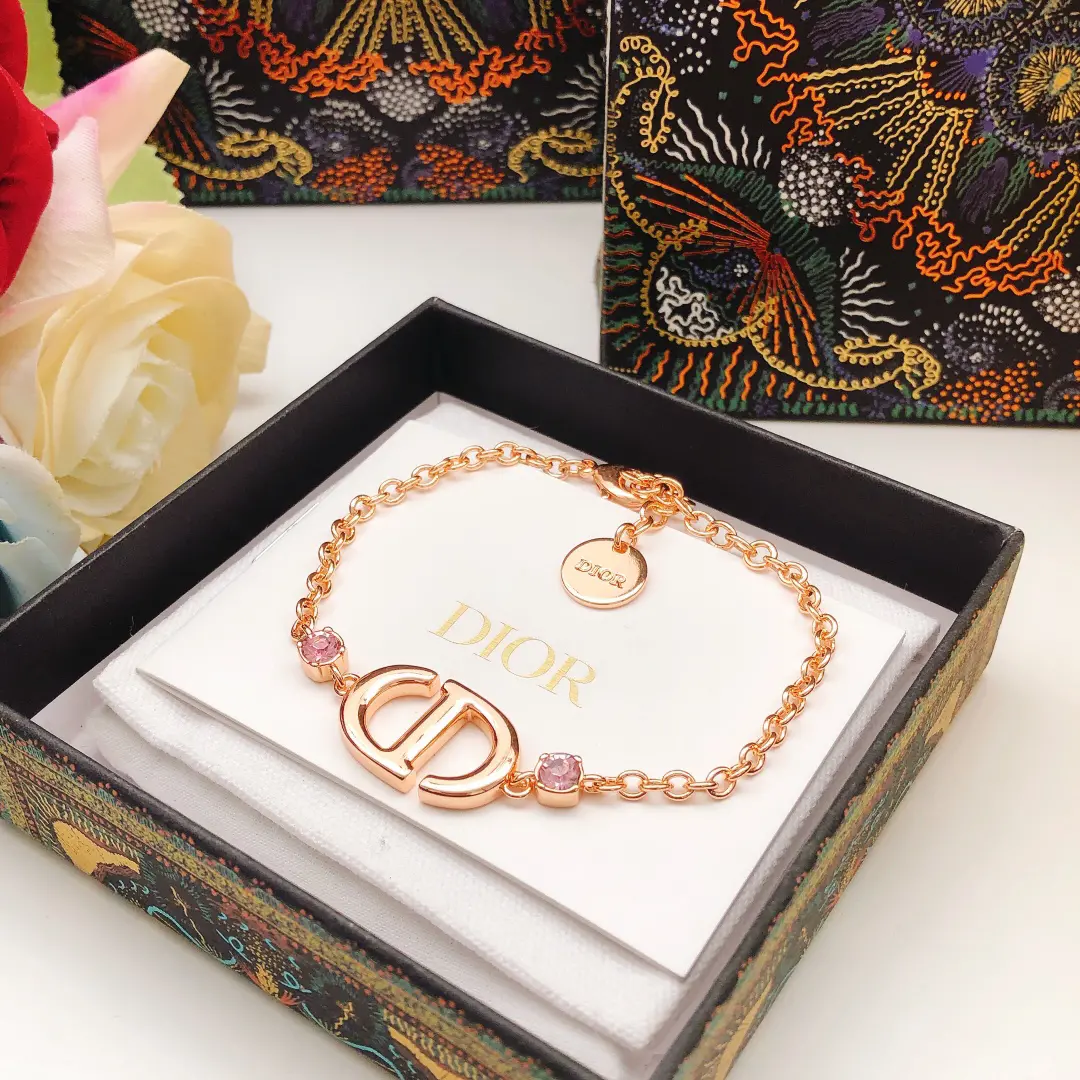 Dior Pretty CD Bracelet with Pink Crystals