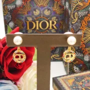 Dior Fancy CD Logo Pearl Earrings
