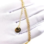 Dior Stunning Gold Chain Bracelet with Disc Pendant