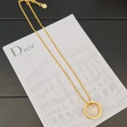 Dior Classic Gold Chain w/ Round Pendant