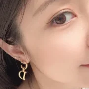 Dior Sparkly Gold Hoop Earrings