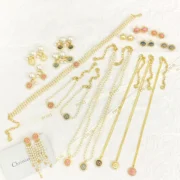 Dior Stylish Pearl & Chain Jewelry Set