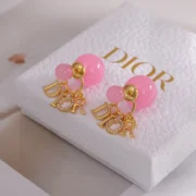 Dior Shiny Pink Crystal Earrings