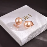 Dior Sparkling Rose Gold Pearl Earrings
