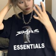 ESSENTIALS Skins Graphic - Stylish Black Tee