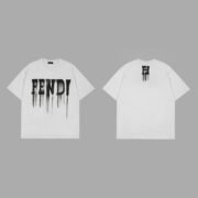 Fendi Dripping Logo: White Elegance