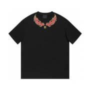Flame-Embroidered Cool Black Tee