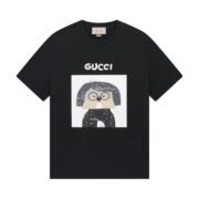 Gucci's Cartoon Dog Black Graphic