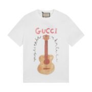 Gucci's Guitar Print in White
