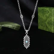 Gucci Striking Sunburst Turquoise Necklace