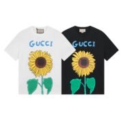 Gucci White & Black Sunflower Print