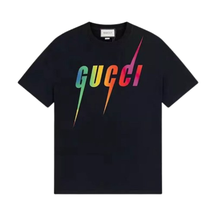Gucci's Rainbow Lightning Black T - Shirt