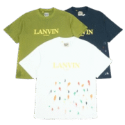 LANVIN T-shirt in Olive, Navy & White
