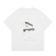 Maison Margiela's Chic Crinkled Logo White Tee