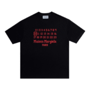 Maison Margiela's Stylish Printed Number Black Tee