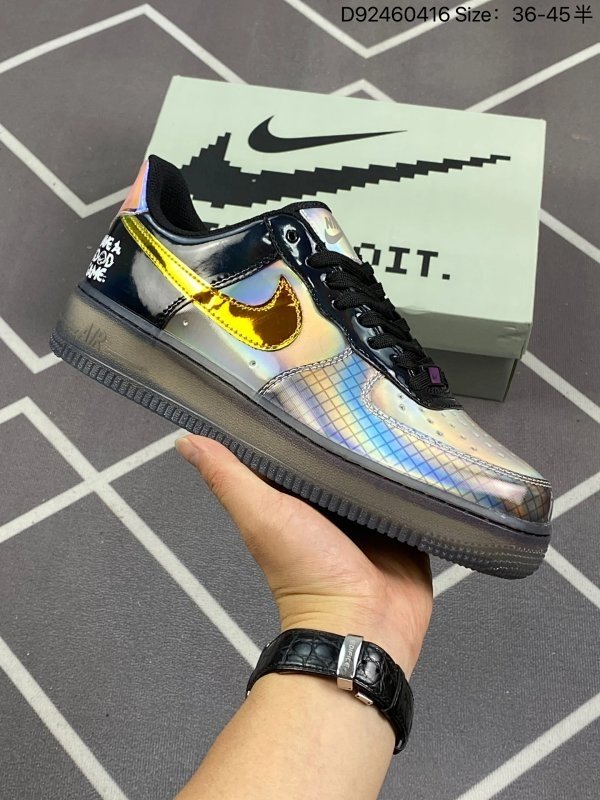 Nike Air Force 1: Holographic Black Gold Glory