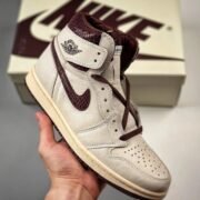 Nike Air Jordan 1 Cream Maroon Unique Footwear