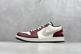 Nike Air Jordan 1 Low: White Maroon Fusion Shoes