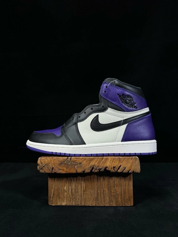 Air Jordan 1 Purple-Black-White Chic Shoes